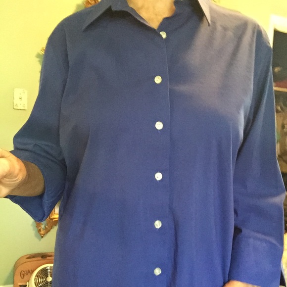 Lands' End Tops - Lands’ End blouse, easy care cotton size 14.